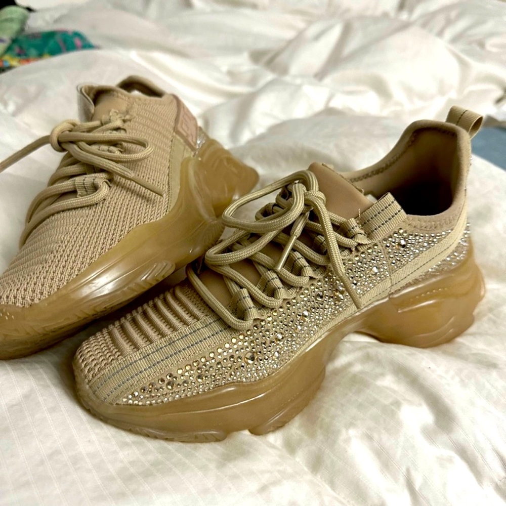 Cool rhinestone glam trendy Steve Madden Sneakers. Only used twice! Size 7